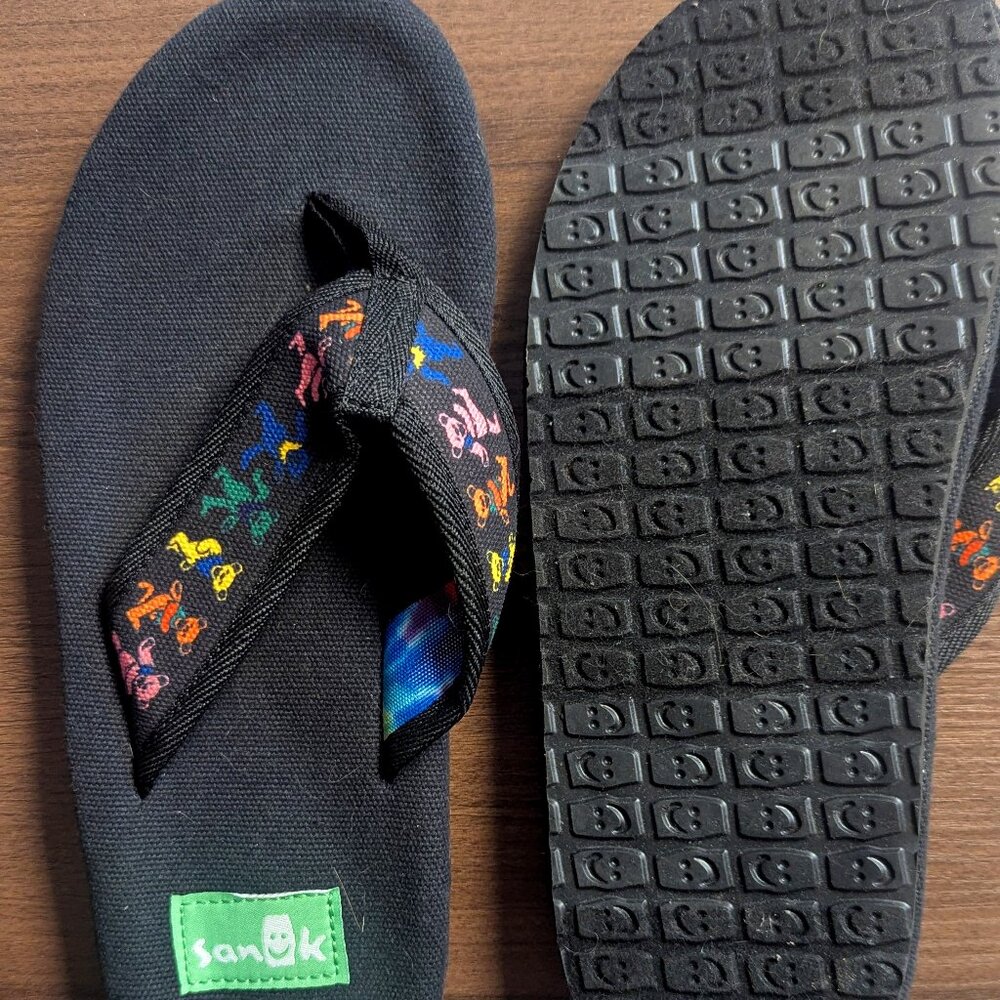 Sanuk Grateful Dead dancing bears sandals, size 8